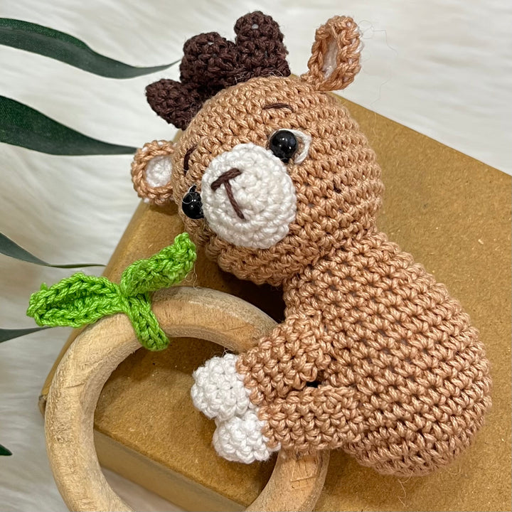 Crochet Rattle - Reindeer