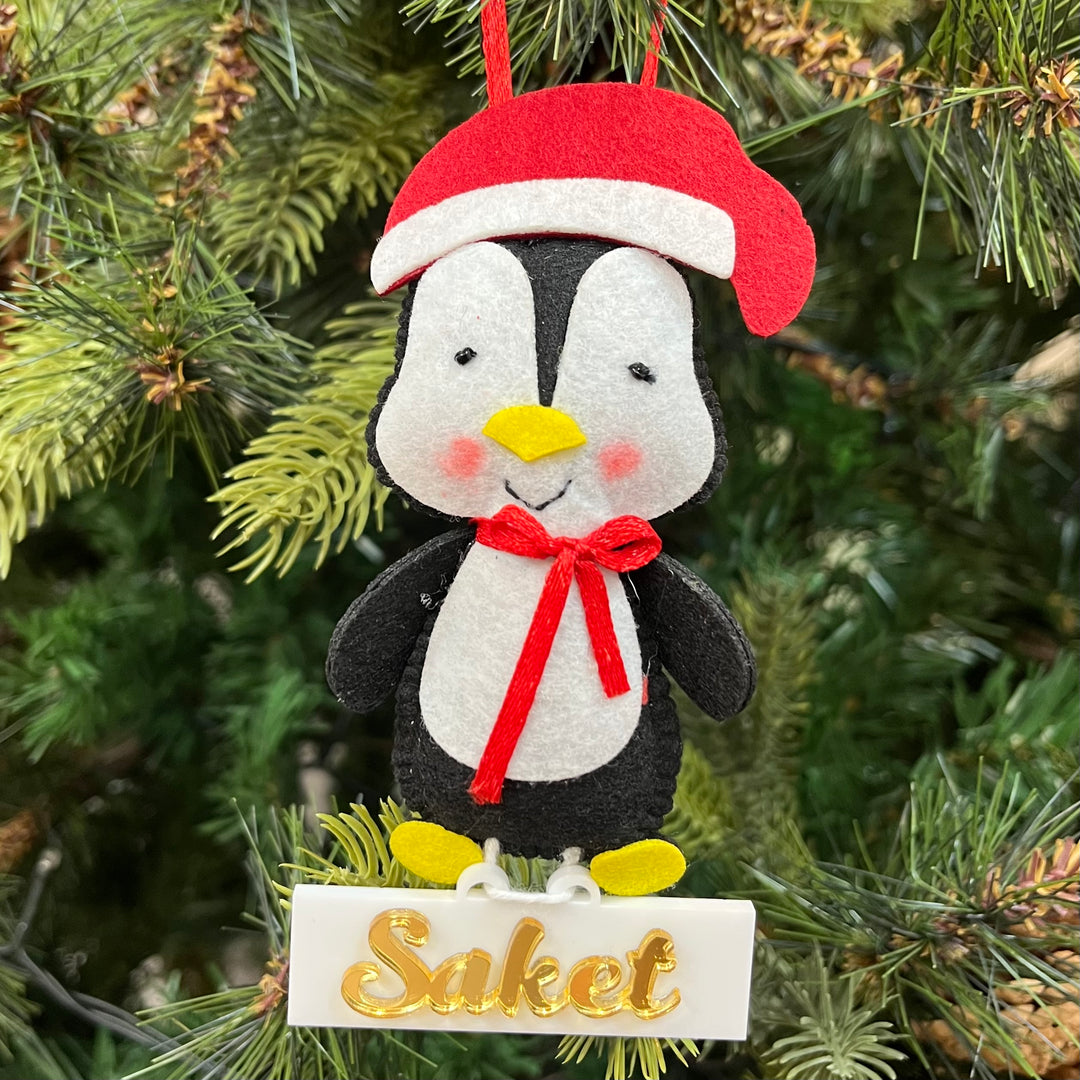 Babble Wrap Penguin Felt Ornament