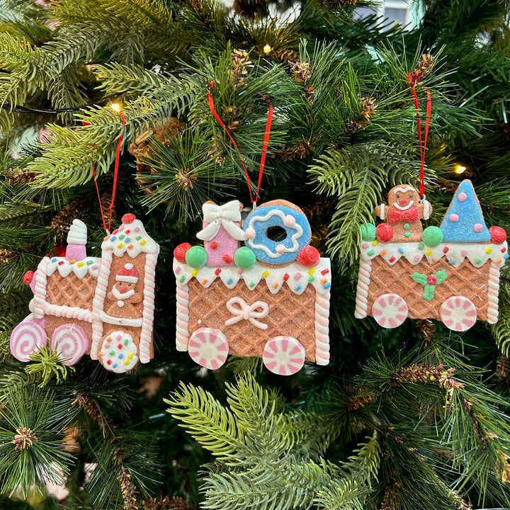 Babble Wrap Gingerbread Train Adventure Ornaments (Set of 3)