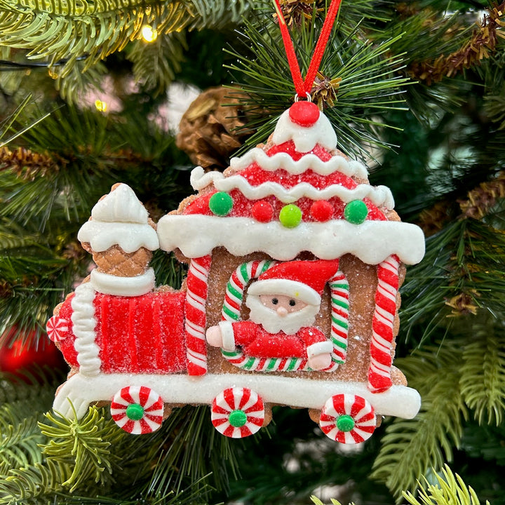 Babble Wrap Gingerbread Engine CandyLand Ornaments (Set of 2)
