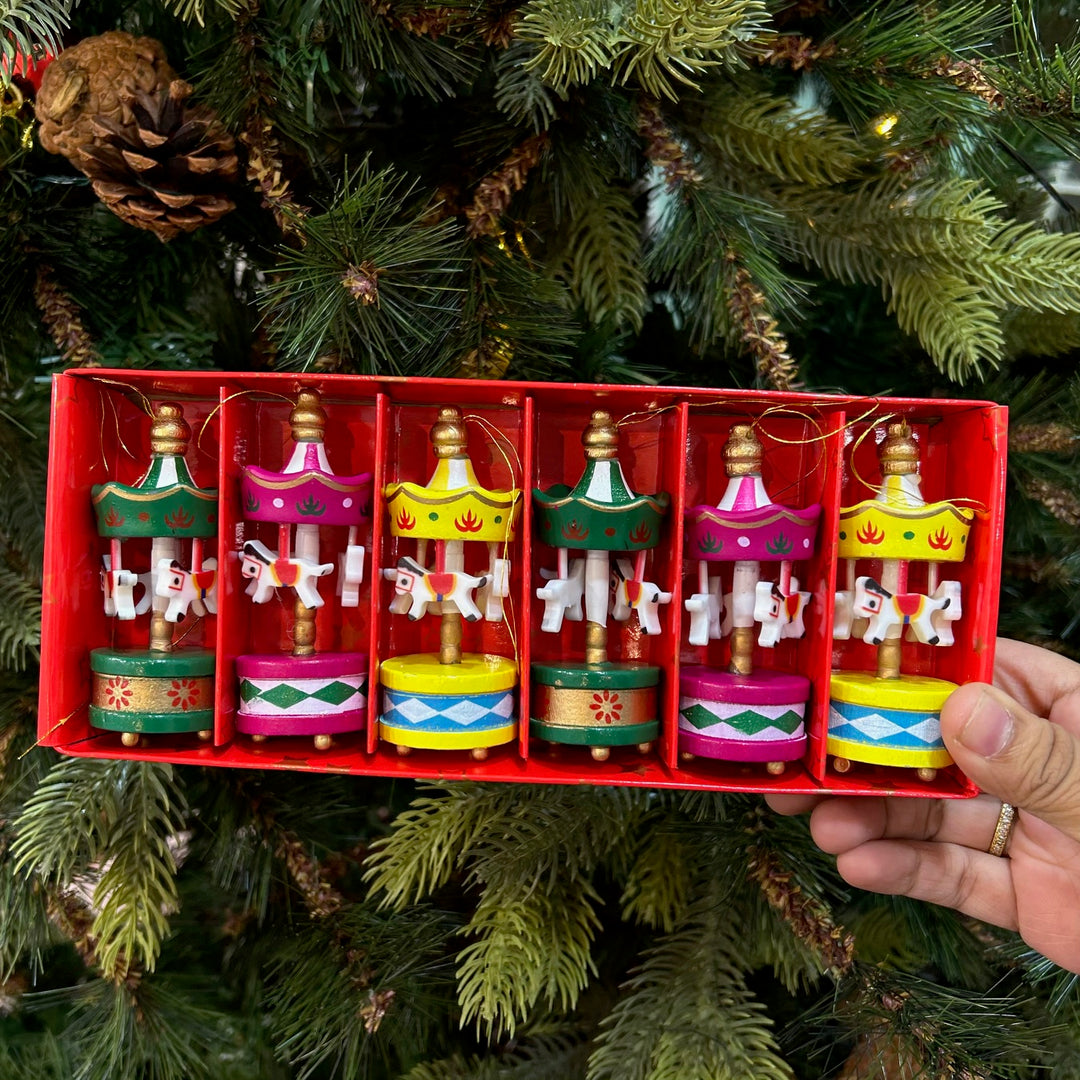 Babble Wrap Whirlwind Wonder Carousel Ornaments (Set of 6)
