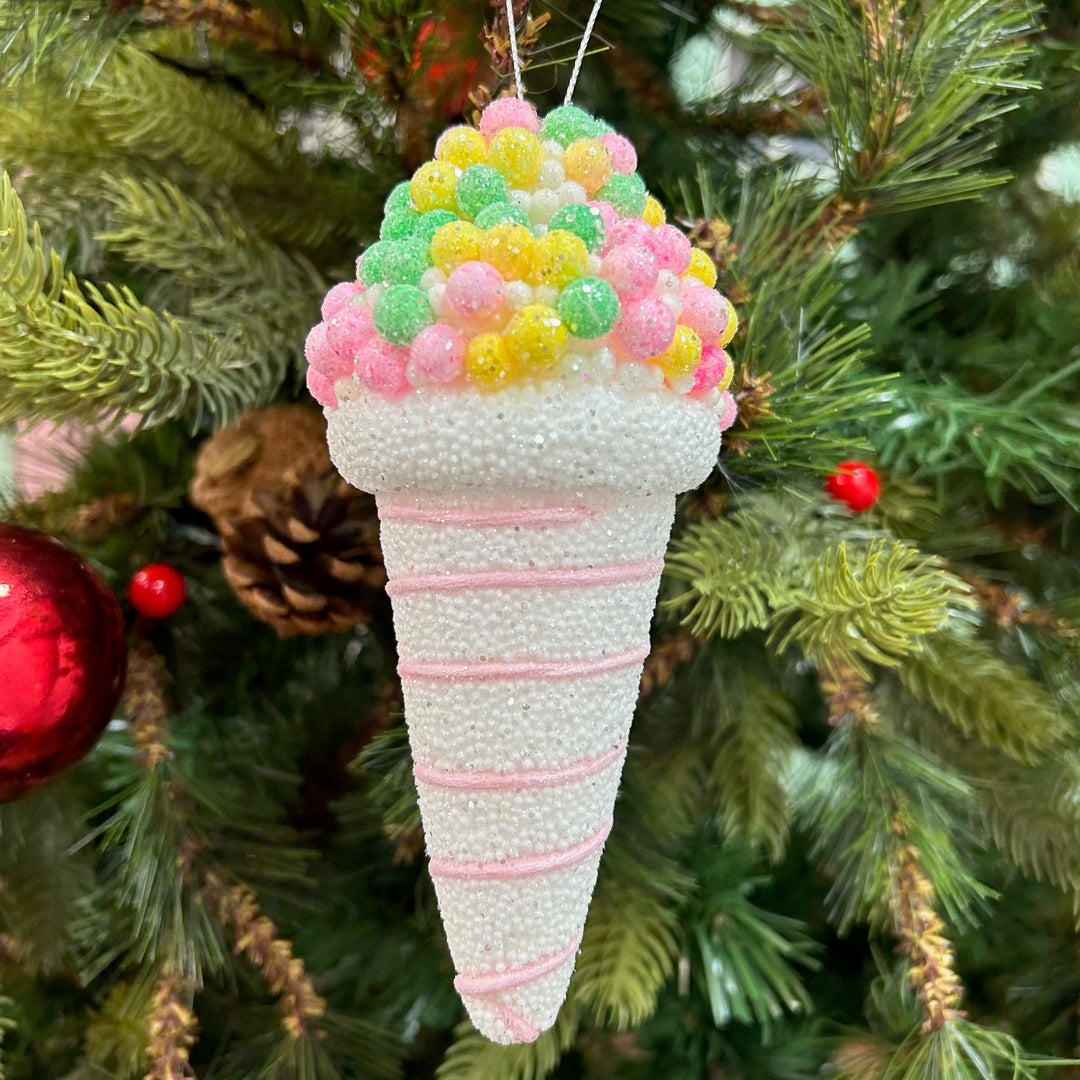 Babble Wrap Colorful Sprinkle Swirl IceCream Ornament
