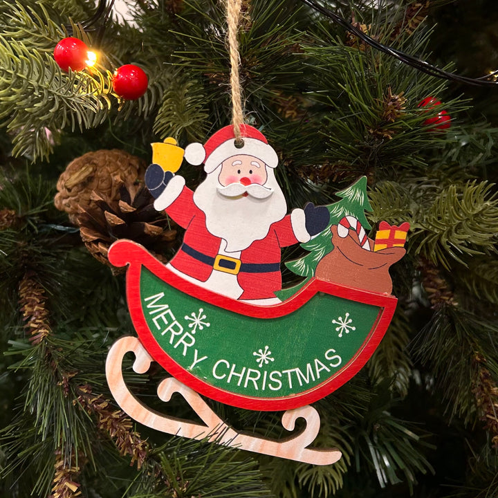 Babble Wrap Wooden Sleigh Ornaments (Set of 6)