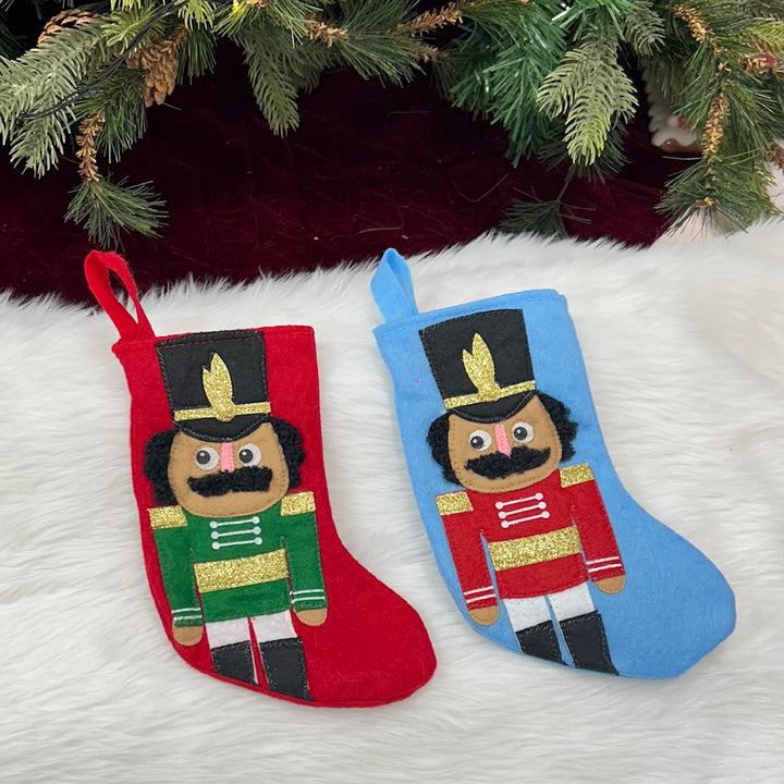 Babble Wrap 8" Nutcracker Mini Stocking (Set of 2)