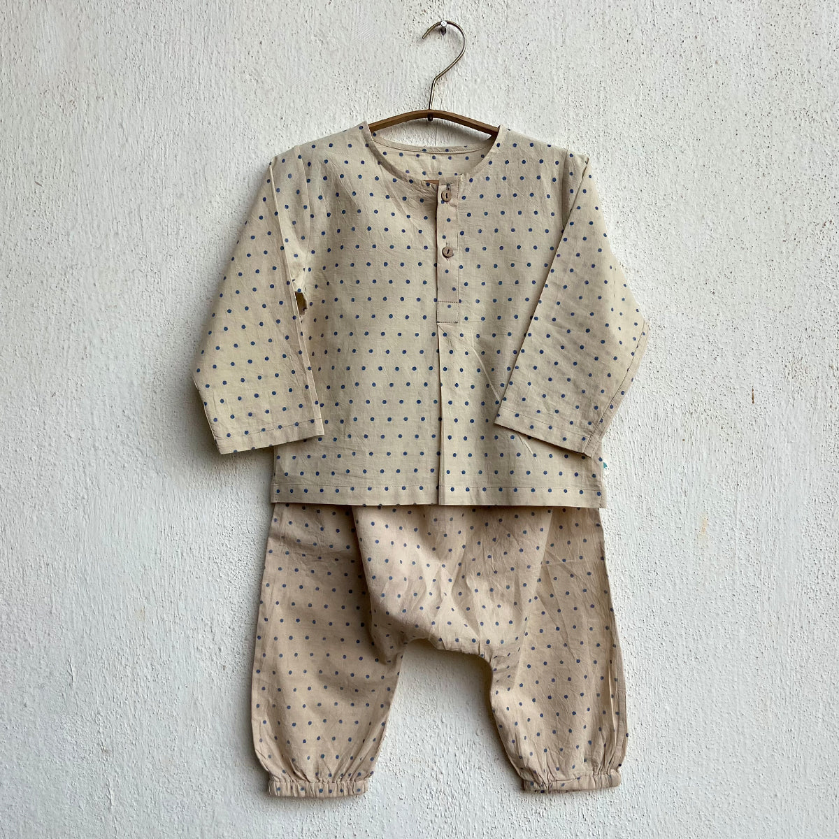UNISEX ORGANIC INDIGO RAIDANA KURTA + MATCHING PANTS