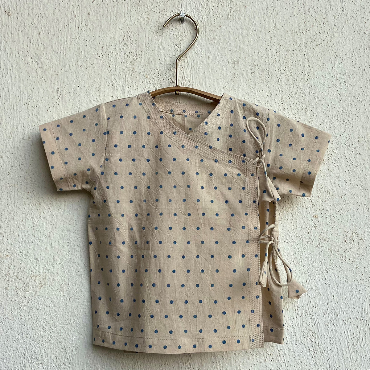 UNISEX ORGANIC INDIGO RAIDANA ANGARAKHA + INDIGO CHECK PANTS