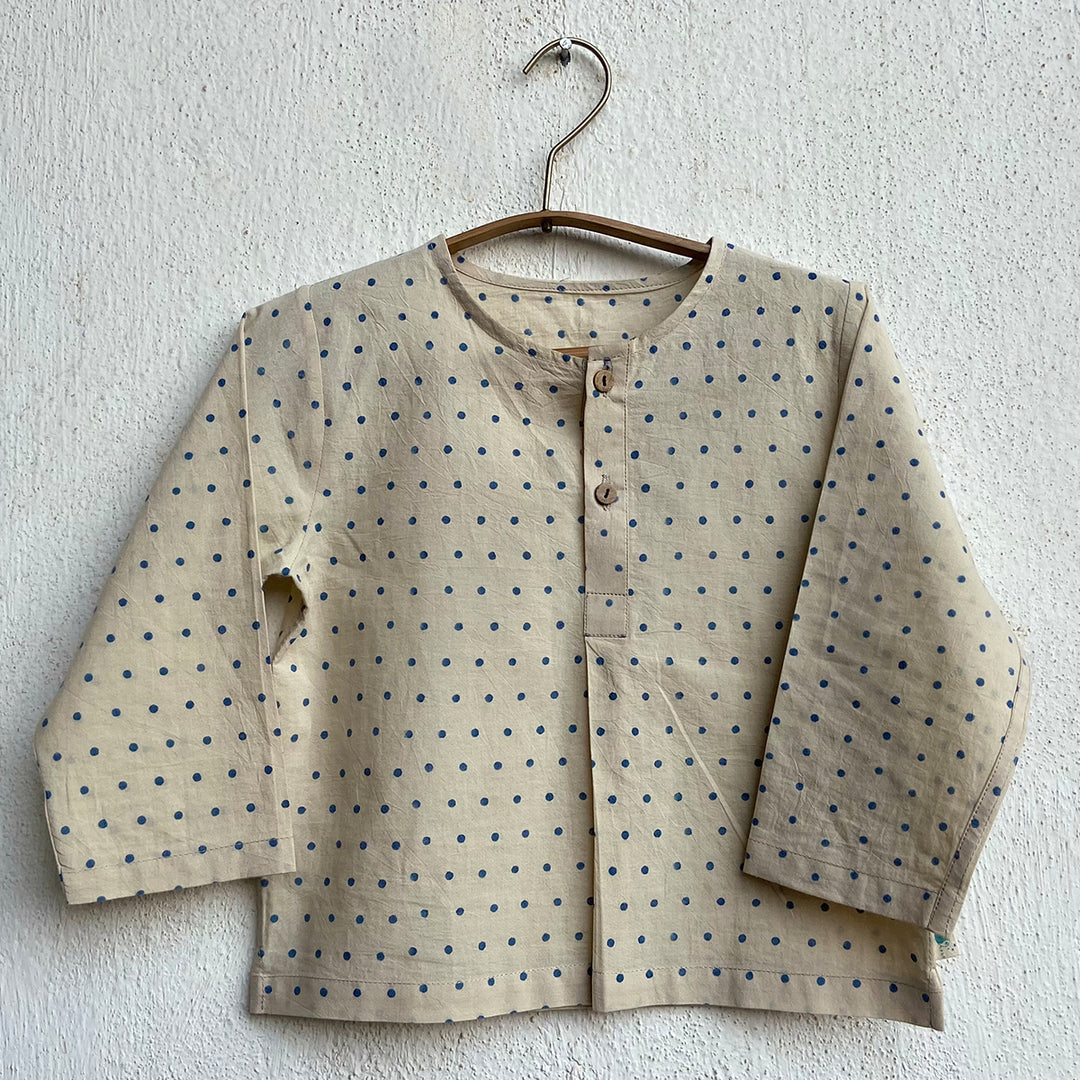 UNISEX ORGANIC INDIGO RAIDANA KURTA + INDIGO CHECK PANTS