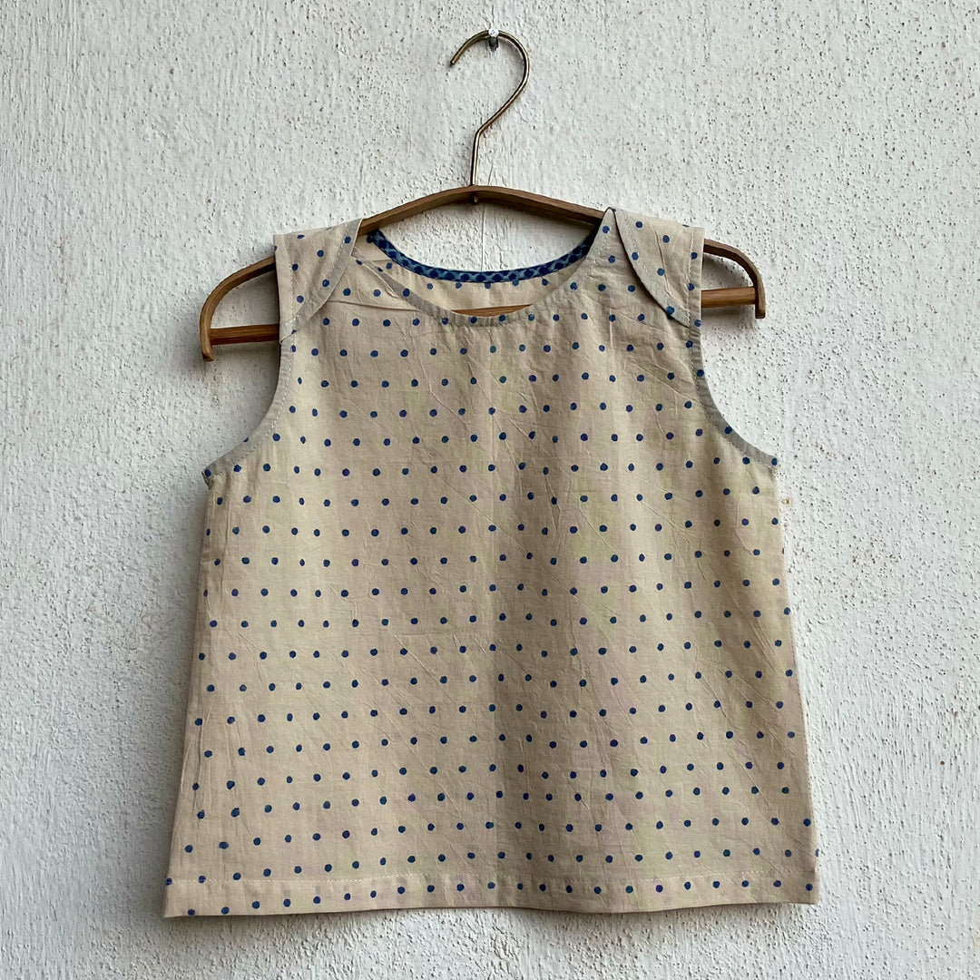 UNISEX ORGANIC INDIGO RAIDANA JHABLA WITH INDIGO CHECK PANTS