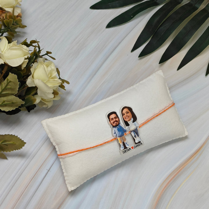 Babble Wrap Personalised Caricature Rakhi - Forever Together