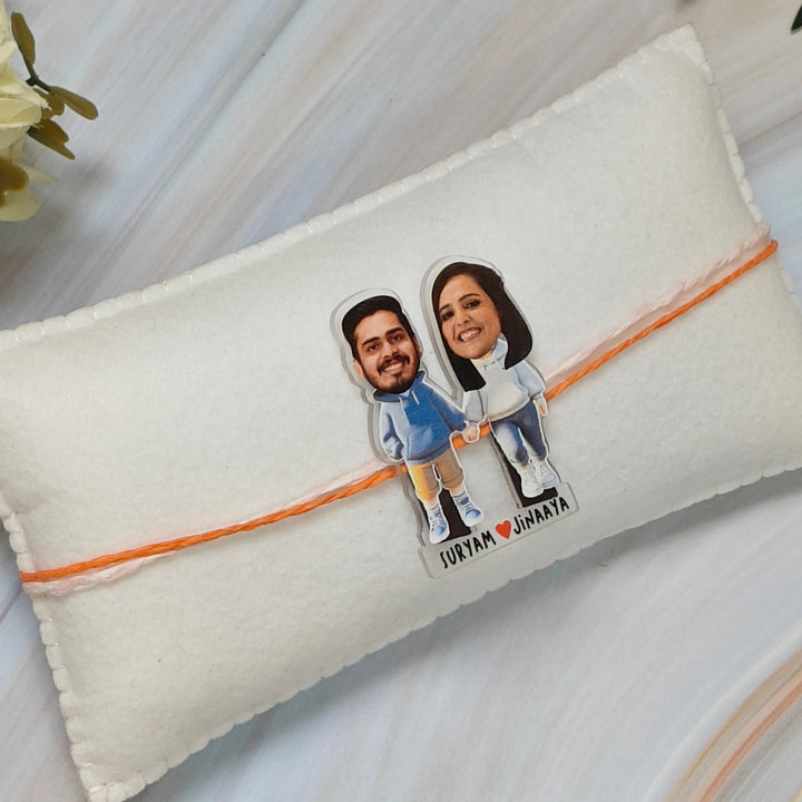 Babble Wrap Personalised Caricature Rakhi - Forever Together