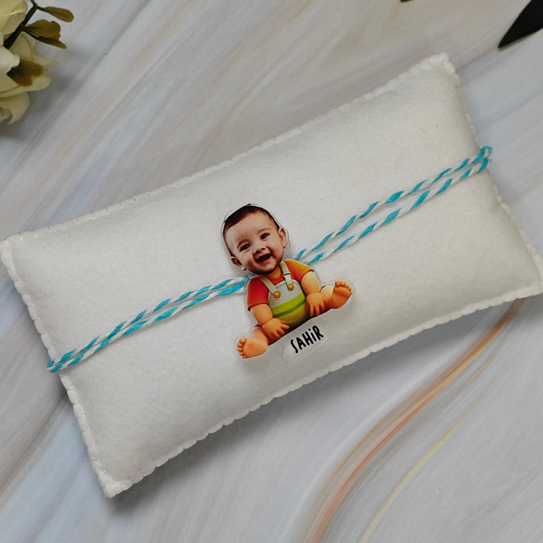 Babble Wrap Personalised Caricature Rakhi - Baby Steps, Big Love