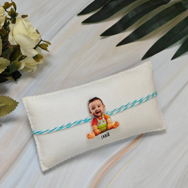 Babble Wrap Personalised Caricature Rakhi - Baby Steps, Big Love