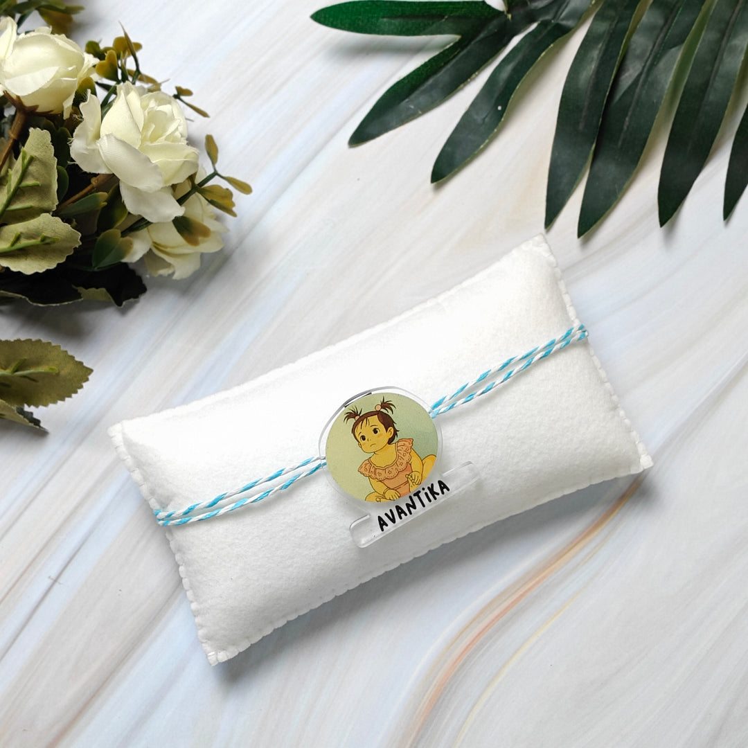 Babble Wrap Personalised Ghibli style Rakhi - Lil Miss Love