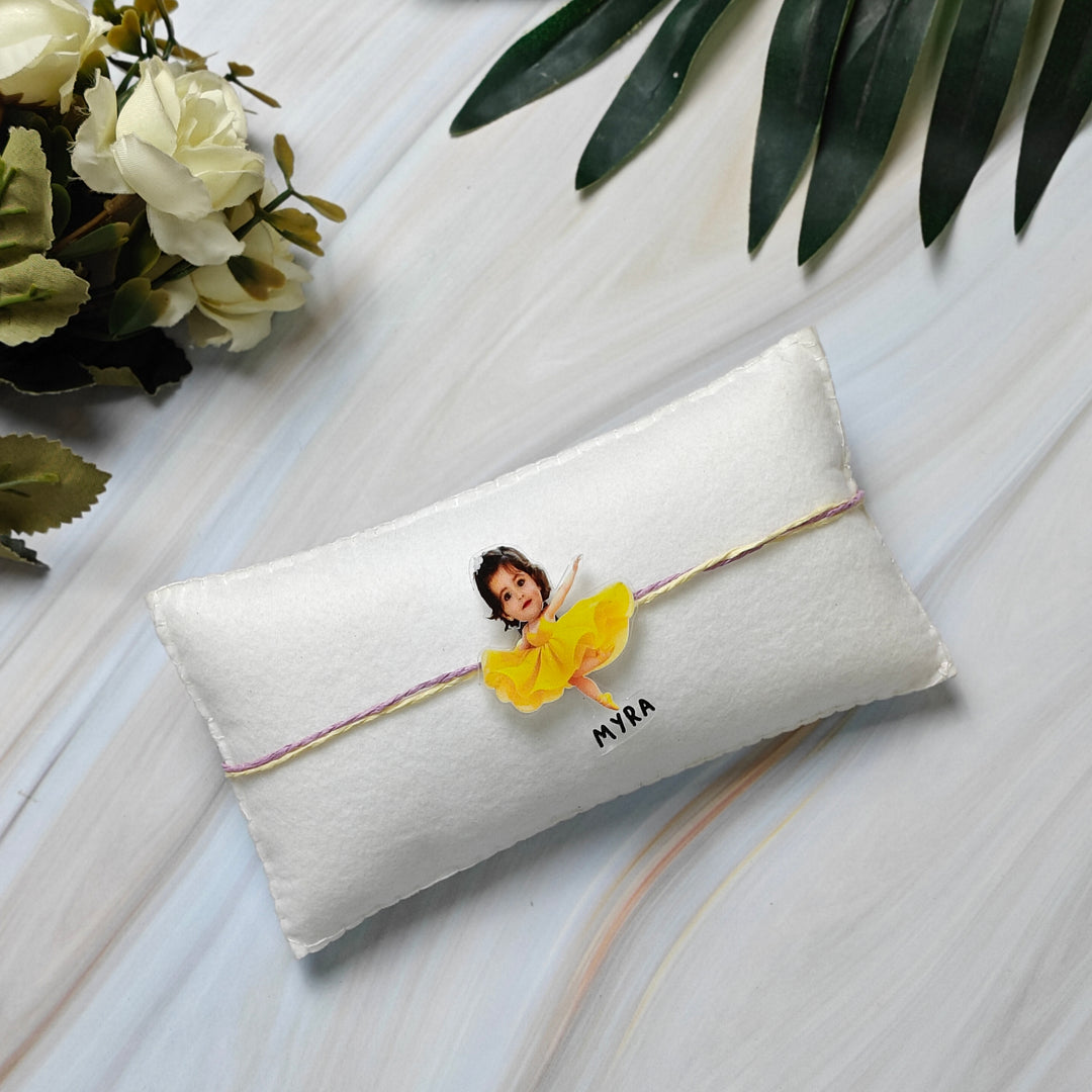 Babble Wrap Personalised Caricature Rakhi - Belle Princess