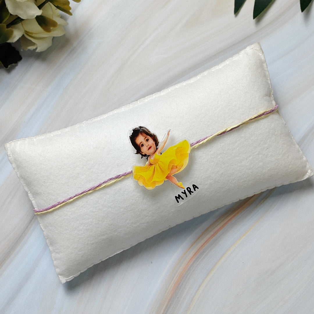 Babble Wrap Personalised Caricature Rakhi - Belle Princess