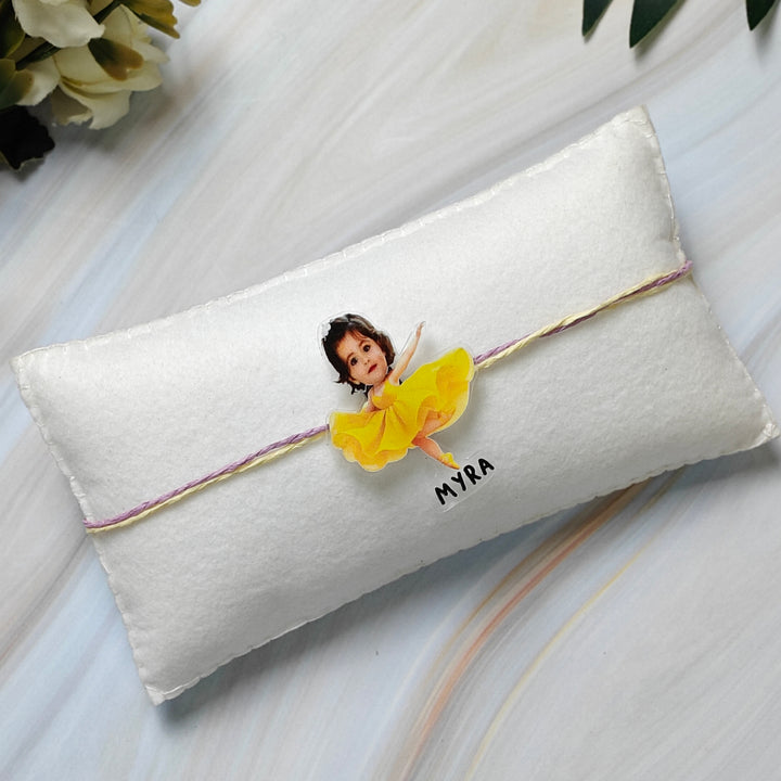 Babble Wrap Personalised Caricature Rakhi - Belle Princess