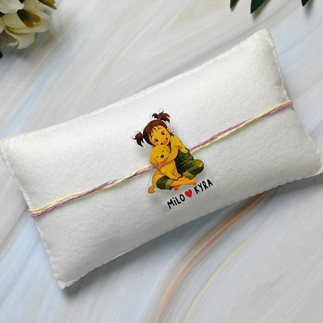 Babble Wrap Personalised Ghibli style Rakhi - Paws & Pigtails