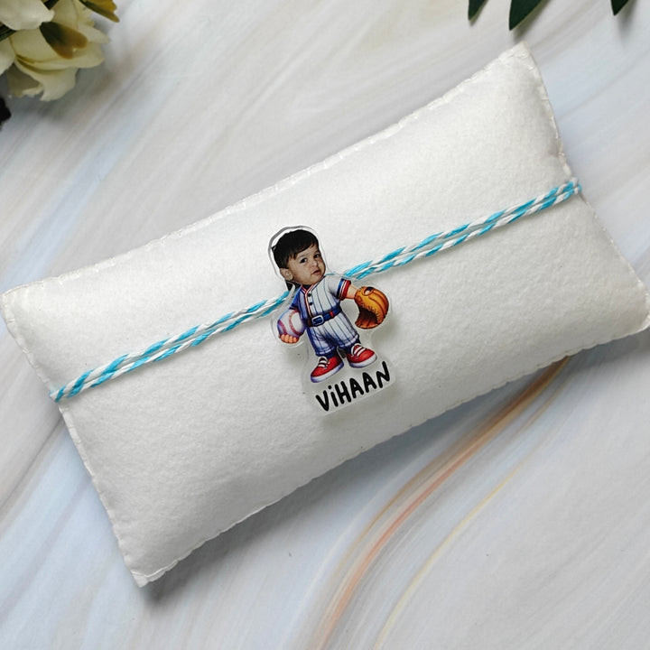 Babble Wrap Personalised Caricature Rakhi - Rugby