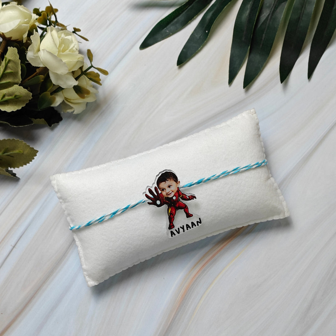 Babble Wrap Personalised Caricature Rakhi - Iron Man