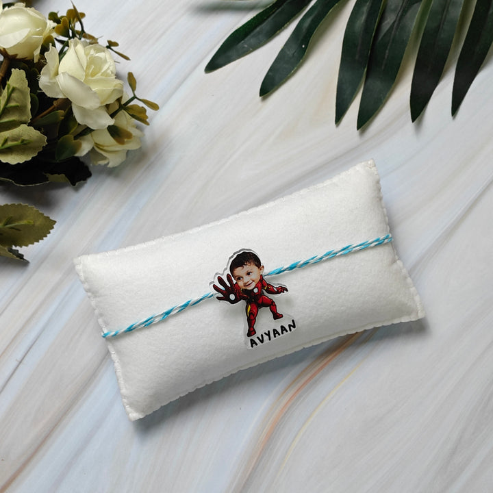 Babble Wrap Personalised Caricature Rakhi - Iron Man