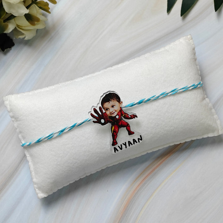 Babble Wrap Personalised Caricature Rakhi - Iron Man