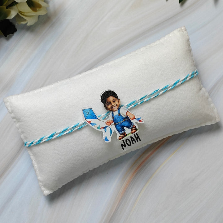 Babble Wrap Personalised Caricature Rakhi - FlyHigh