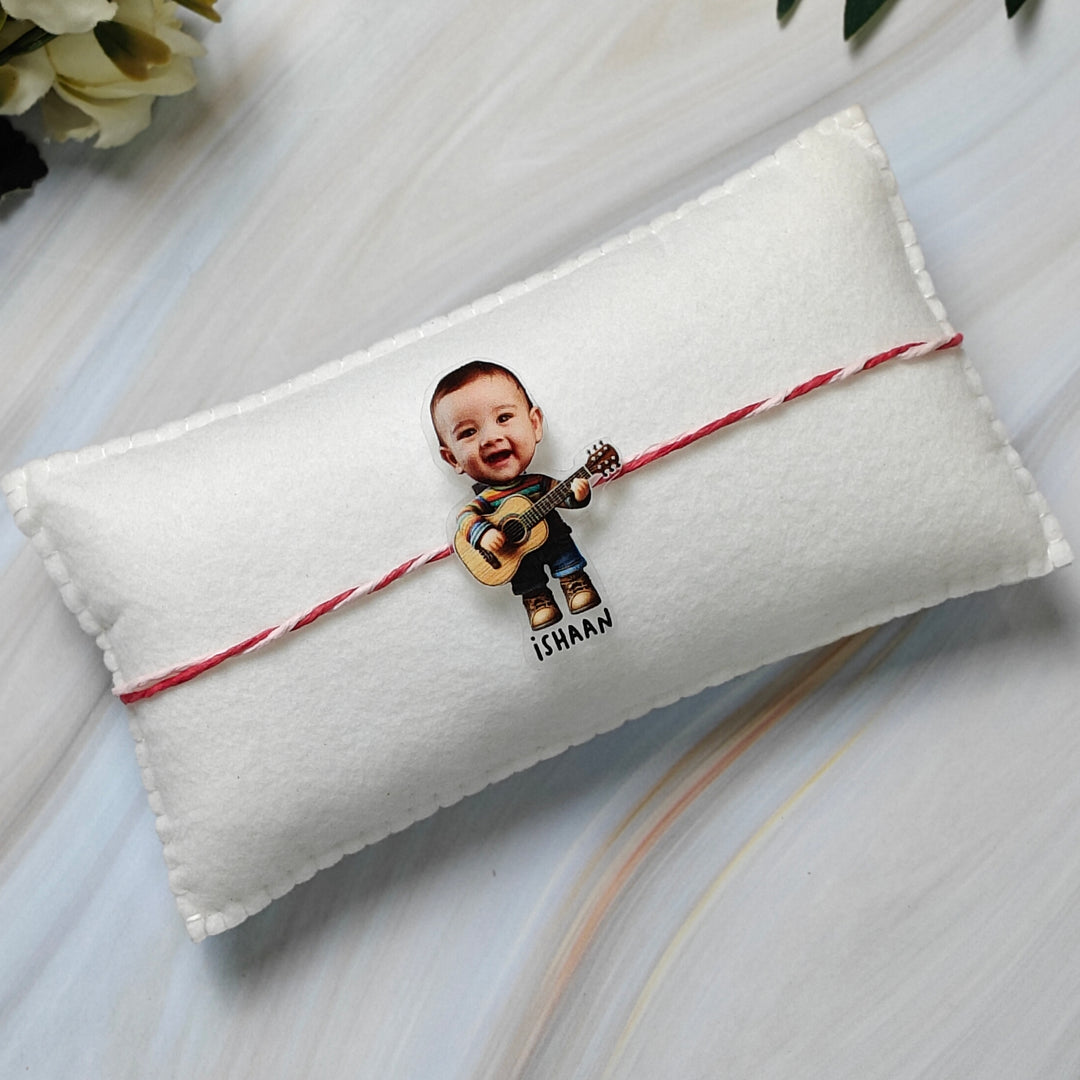Babble Wrap Personalised Caricature Rakhi - Rockstar