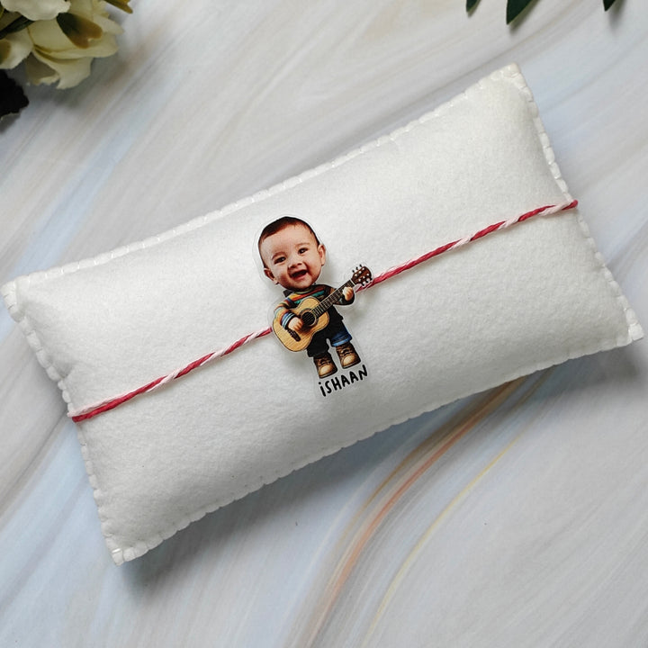 Babble Wrap Personalised Caricature Rakhi - Rockstar