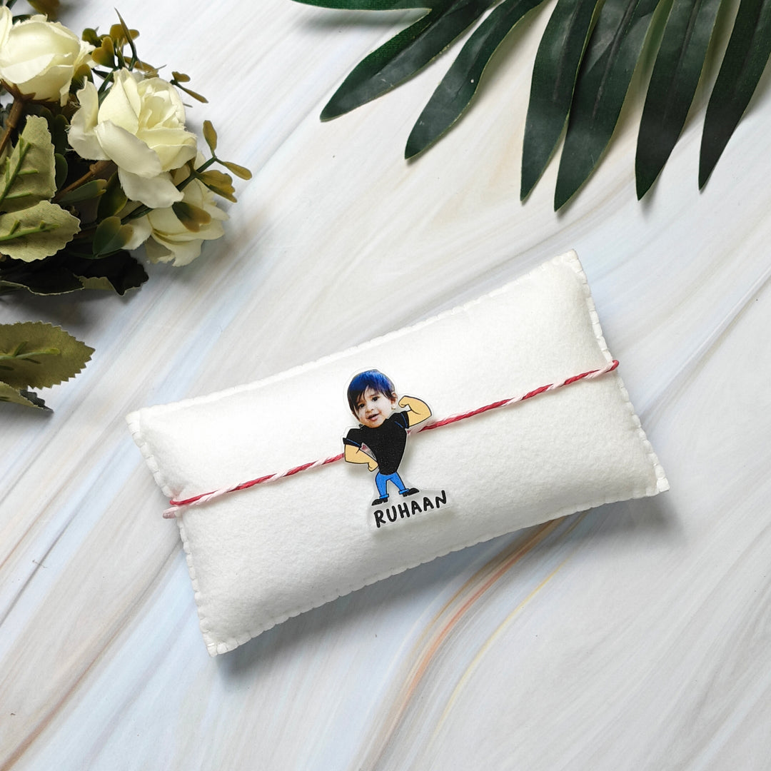 Babble Wrap Personalised Caricature Rakhi - Johnny Bravo