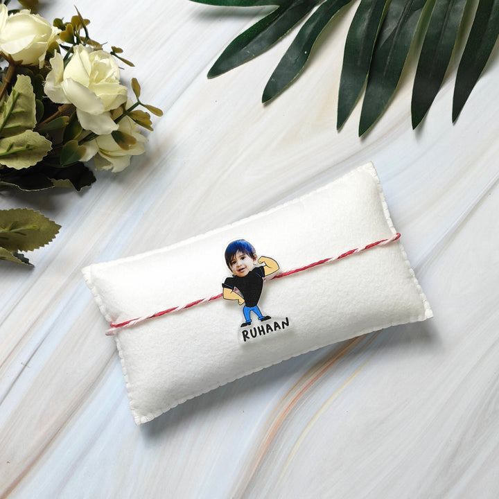 Babble Wrap Personalised Caricature Rakhi - Johnny Bravo