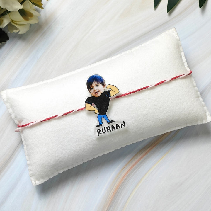 Babble Wrap Personalised Caricature Rakhi - Johnny Bravo