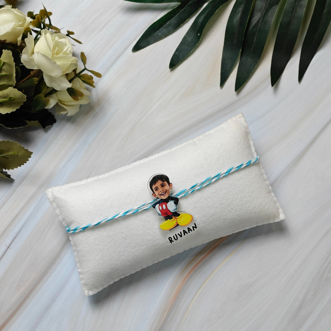 Babble Wrap Personalised Caricature Rakhi - Mickey