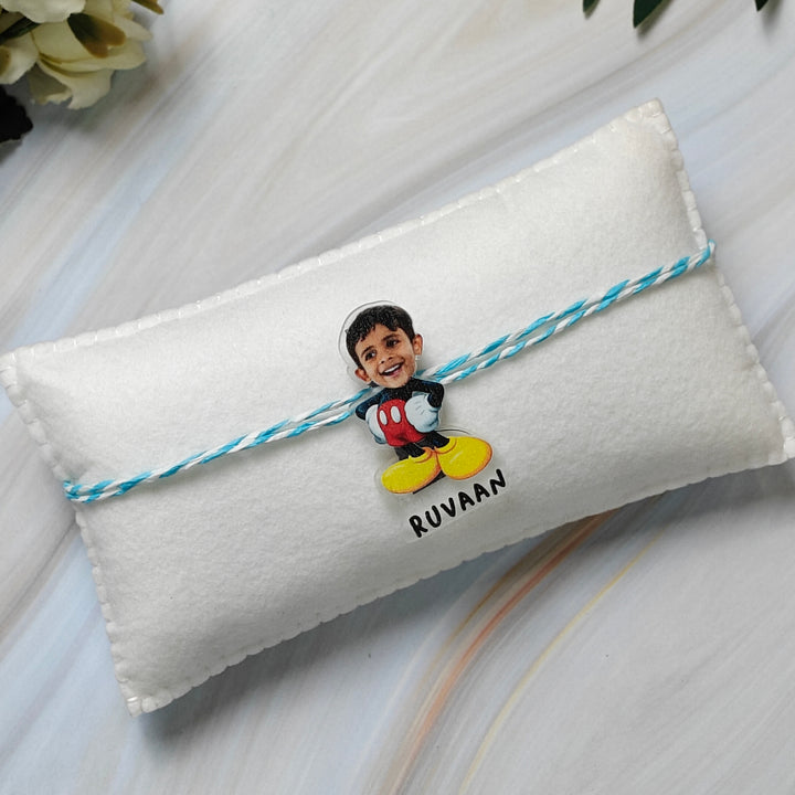 Babble Wrap Personalised Caricature Rakhi - Mickey