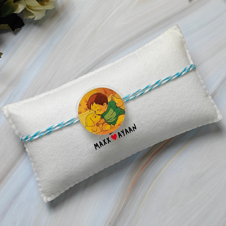 Babble Wrap Personalised Ghibli Style Rakhi - Pawtner in Crime