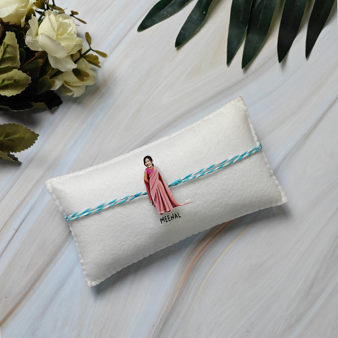 Babble Wrap Personalised Caricature Rakhi - Sister-in-Love Bond