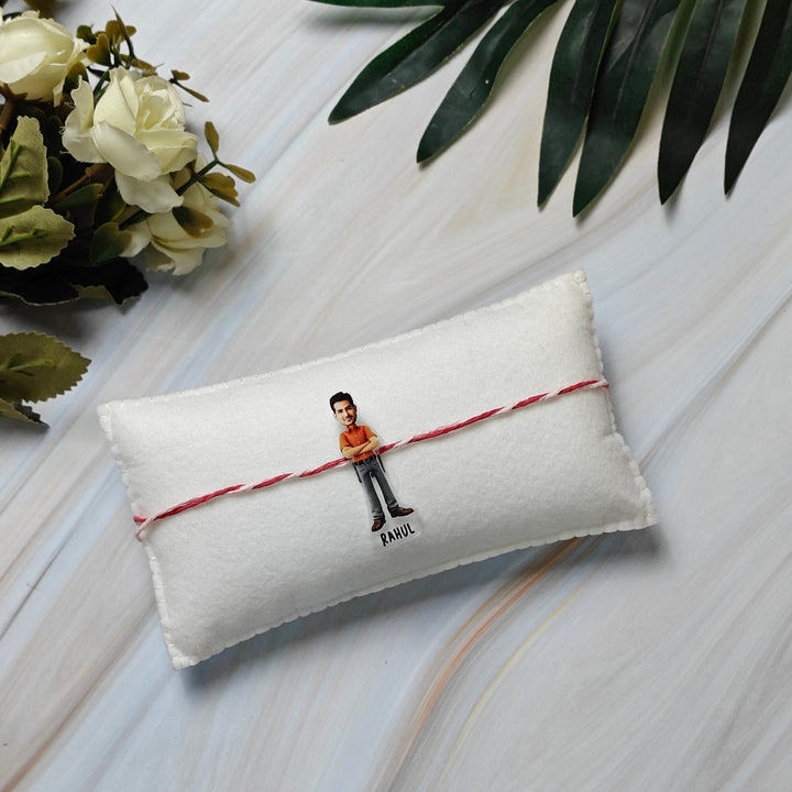 Babble Wrap Personalised Caricature Rakhi - Super Bhaiya
