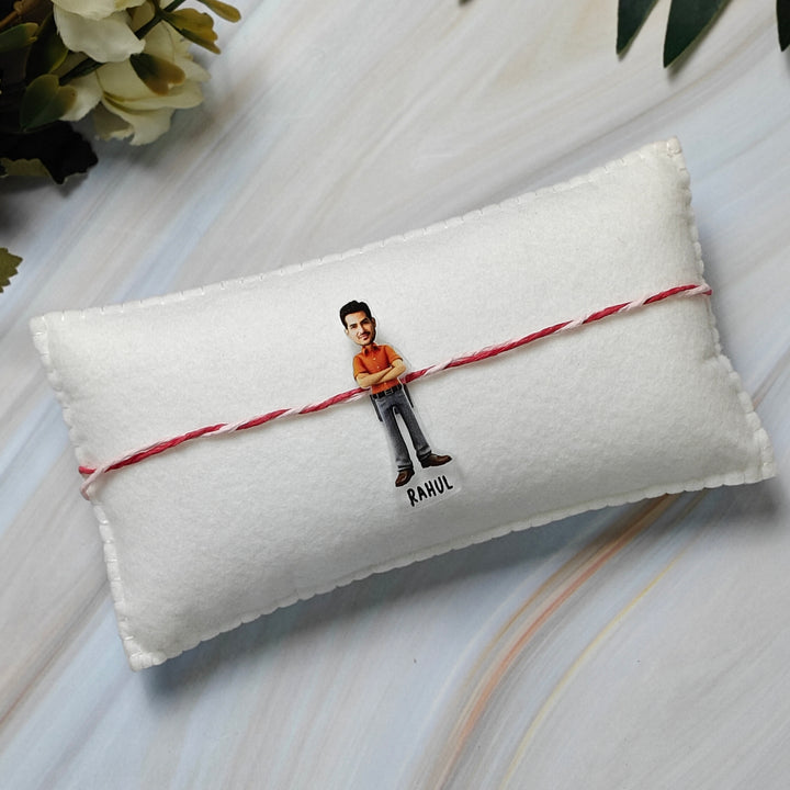 Babble Wrap Personalised Caricature Rakhi - Super Bhaiya