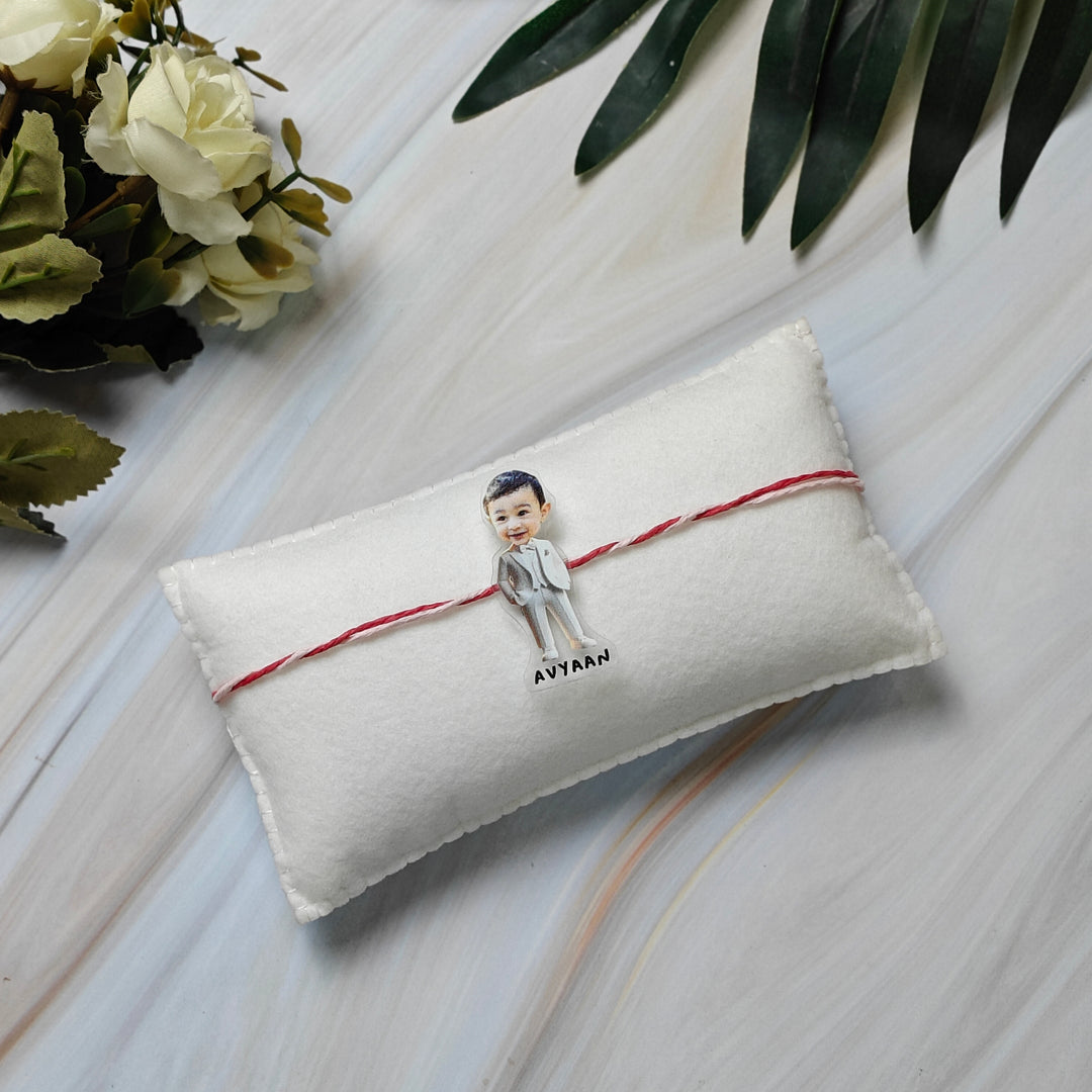 Babble Wrap Personalised Caricature Rakhi - Dapper Bro
