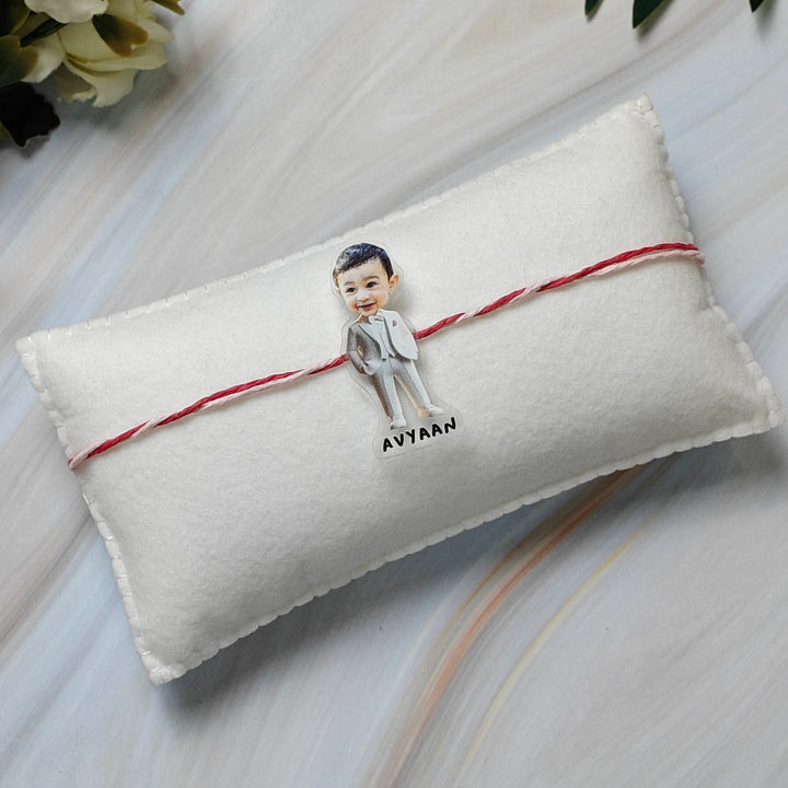 Babble Wrap Personalised Caricature Rakhi - Dapper Bro