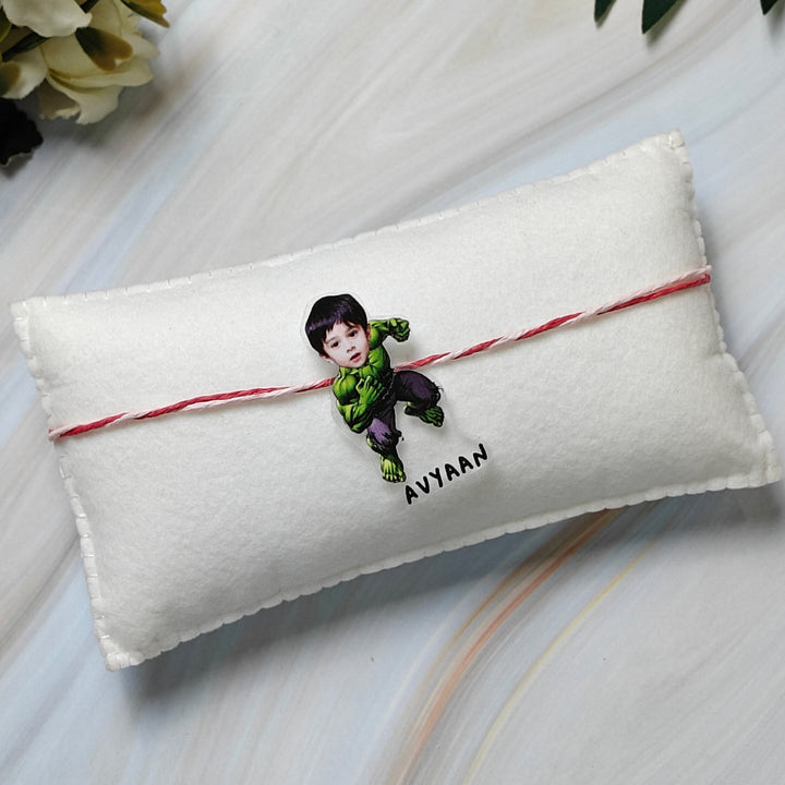 Babble Wrap Personalised Caricature Rakhi - Hulk
