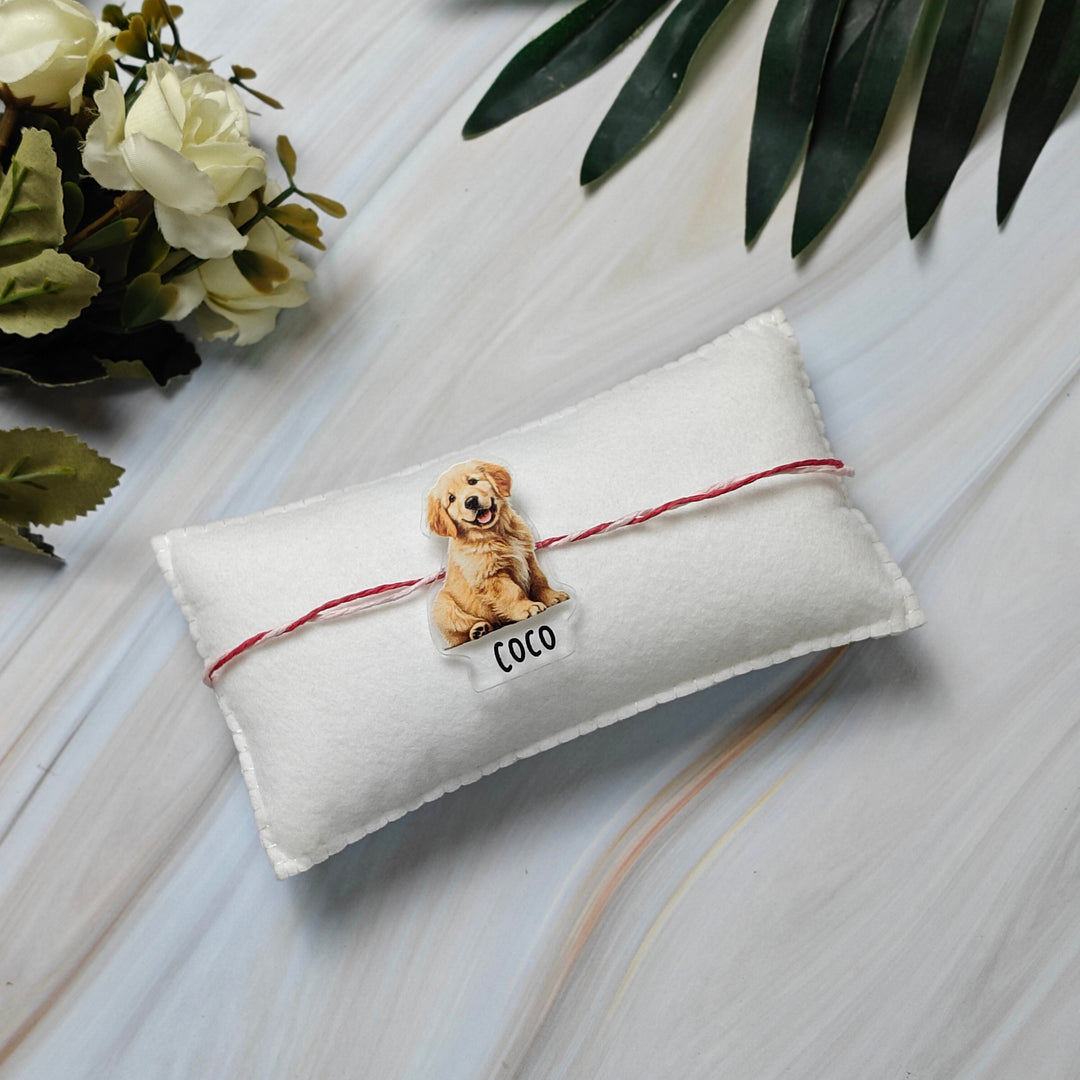 Babble Wrap Personalised Caricature Rakhi - Paws & Promises