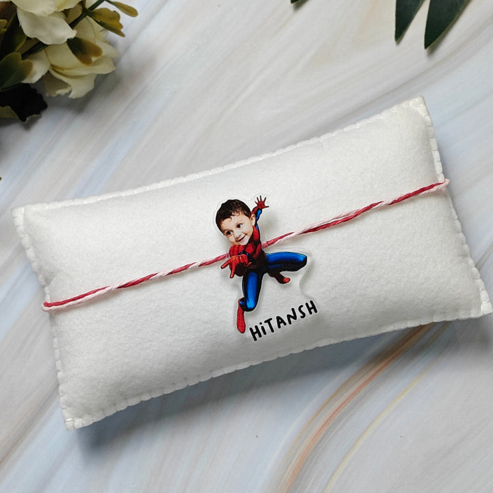 Babble Wrap Personalised Caricature Rakhi - Spider Man