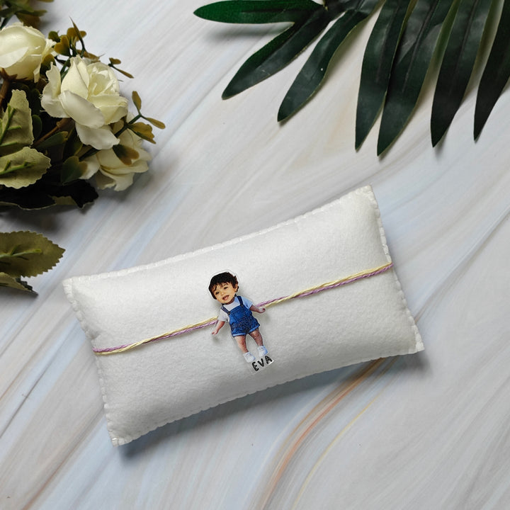 Babble Wrap Personalised Caricature Rakhi - Playful Angel