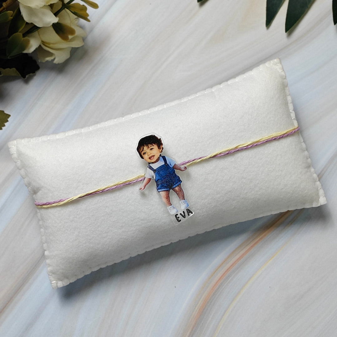 Babble Wrap Personalised Caricature Rakhi - Playful Angel