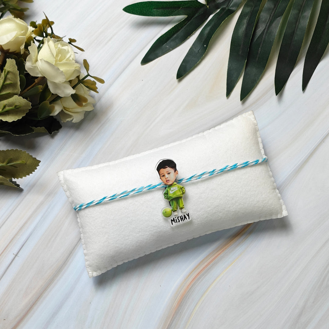 Babble Wrap Personalised Caricature Rakhi - Swag Master