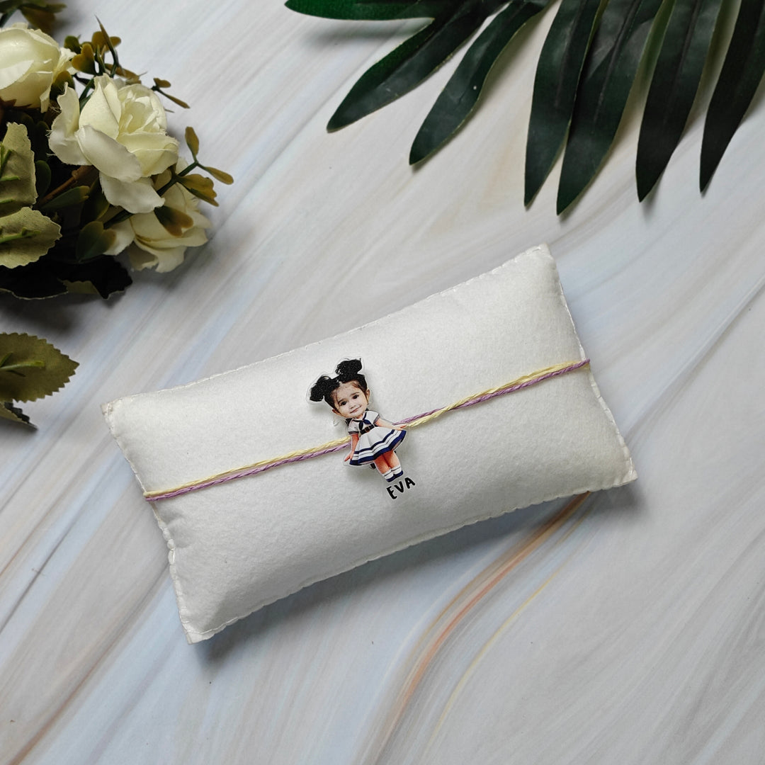 Babble Wrap Personalised Caricature Rakhi - Darling Diva