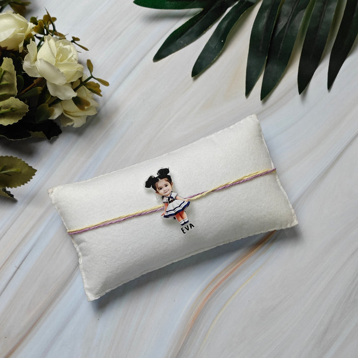 Babble Wrap Personalised Caricature Rakhi - Darling Diva