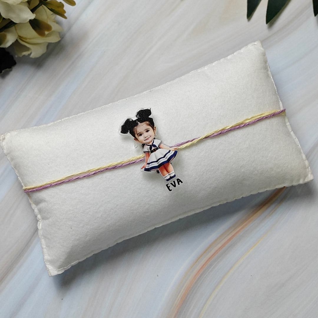 Babble Wrap Personalised Caricature Rakhi - Darling Diva