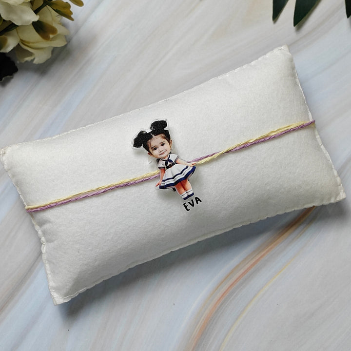Babble Wrap Personalised Caricature Rakhi - Darling Diva