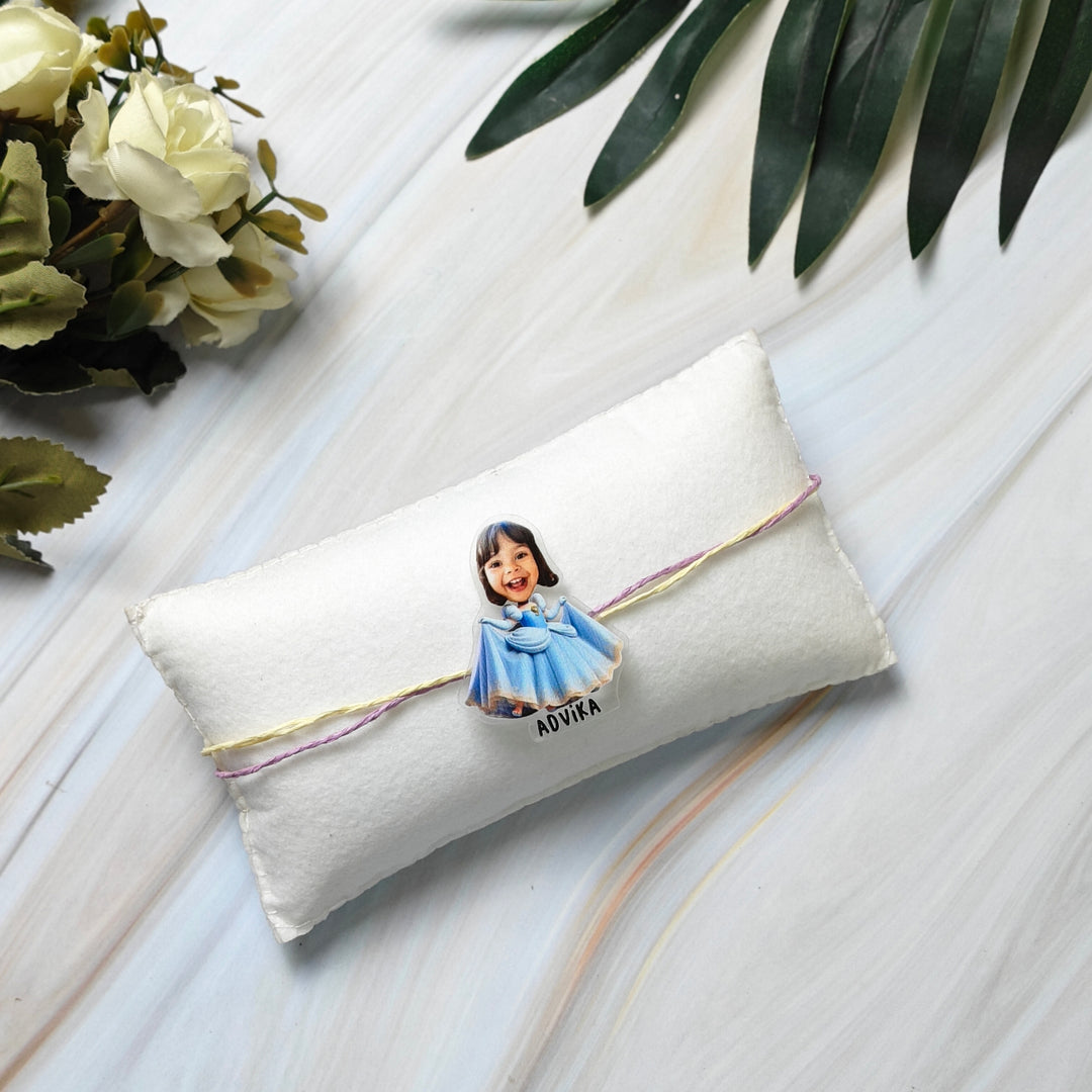 Babble Wrap Personalised Caricature Rakhi - Princess